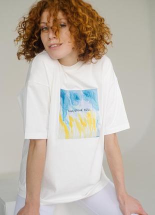 White oversized t-shirt "Sky"5 photo