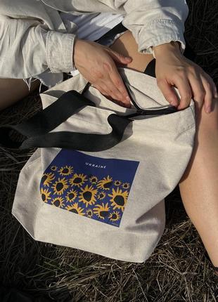 Linen bag with Ukraine print2 photo
