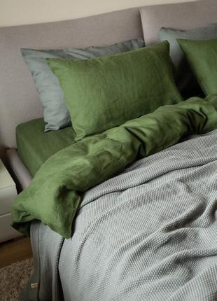 Soft French linen "Olive grove"6 photo