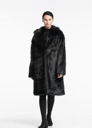 Black coat with long fur 500153 aLOT1 photo