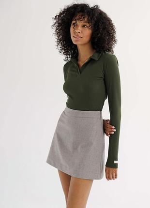 Beige-Gray mini skirt1 photo