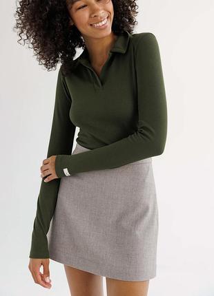 Beige-Gray mini skirt3 photo