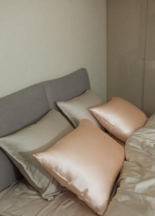 Elegant silk - pillowcases for healthy sleep "Pink"6 photo