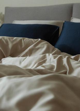Elegant silk - pillowcases for healthy sleep "Deep blue"3 photo