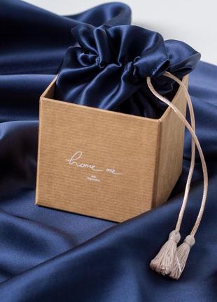 Elegant silk - pillowcases for healthy sleep "Deep blue"1 photo