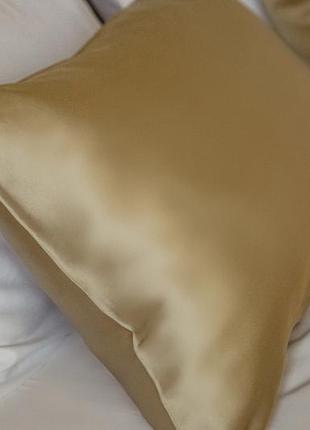 Elegant silk - pillowcases for healthy sleep "Gold"2 photo