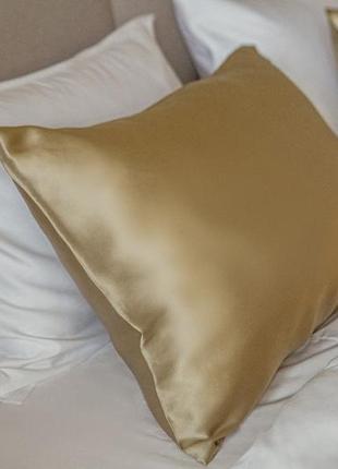 Elegant silk - pillowcases for healthy sleep "Gold"3 photo