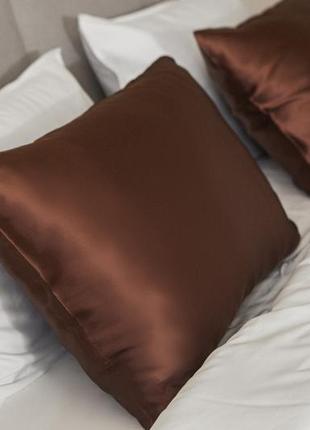 Elegant silk - pillowcases for healthy sleep "Tiramisu"3 photo