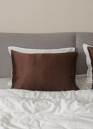 Elegant silk - pillowcases for healthy sleep "Tiramisu"4 photo