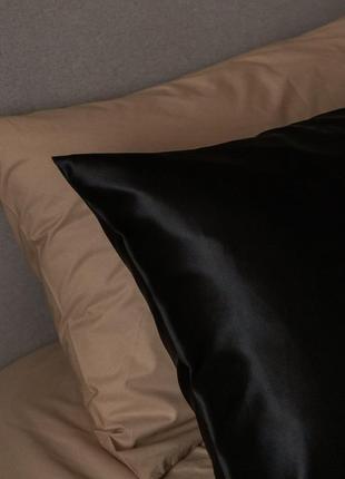 Elegant silk - pillowcases for healthy sleep "Black"9 photo