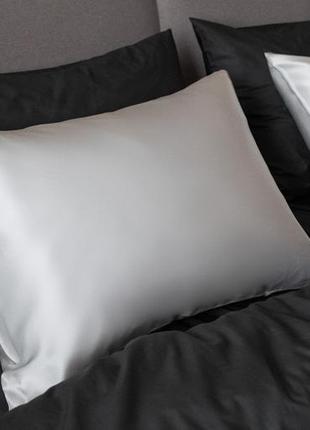 Elegant silk - pillowcases for healthy sleep "White"5 photo