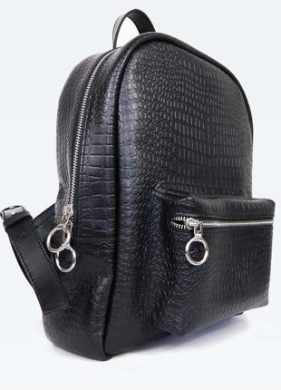 Leather Backpack “Croco”1 photo