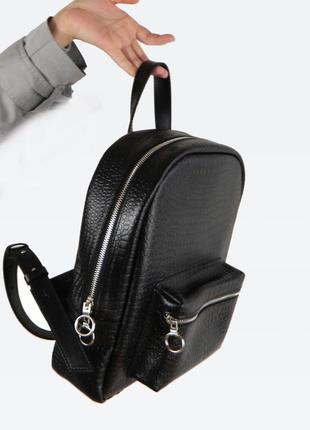Leather Backpack “Croco”3 photo