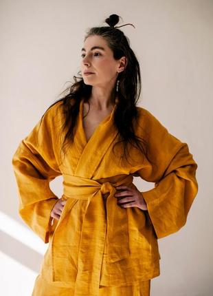 Linen kimono suit4 photo