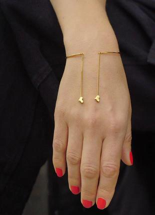 BRACELET COUPLE GOLD PLATED STERLING SILVER 9252 photo