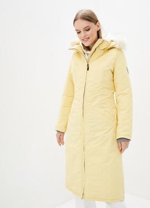 Women's DASTI Mont Blanc Pastel Yellow Long wool parka
