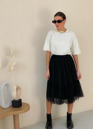Black Tulle skirt with ruffle AIRSKIRT5 photo
