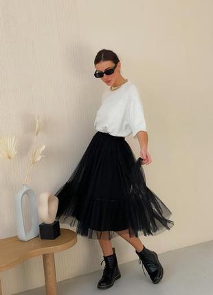 Black Tulle skirt with ruffle AIRSKIRT3 photo