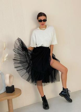 Black Tulle skirt with ruffle AIRSKIRT2 photo