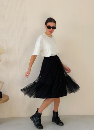 Black Tulle skirt with ruffle AIRSKIRT4 photo