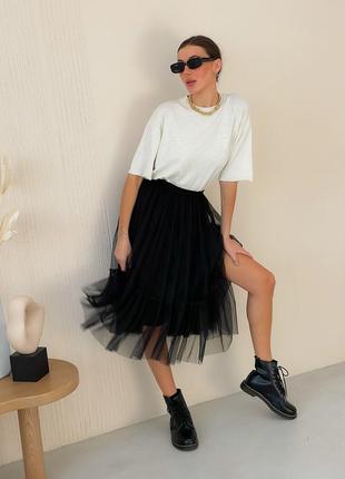 Black Tulle skirt with ruffle AIRSKIRT6 photo
