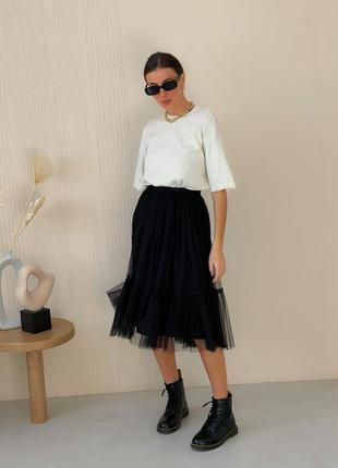Black Tulle skirt with ruffle AIRSKIRT9 photo