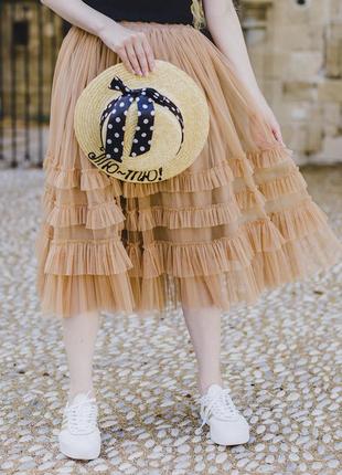 Caramel color Tulle skirt with ruffles AIRSKIRT9 photo
