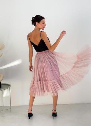 Blush Pink Tulle skirt with ruffle AIRSKIRT2 photo
