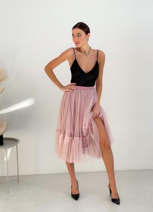 Blush Pink Tulle skirt with ruffle AIRSKIRT2 photo