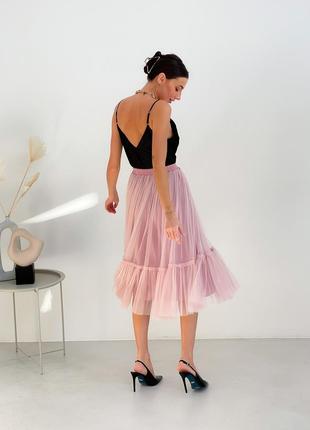 Blush Pink Tulle skirt with ruffle AIRSKIRT10 photo