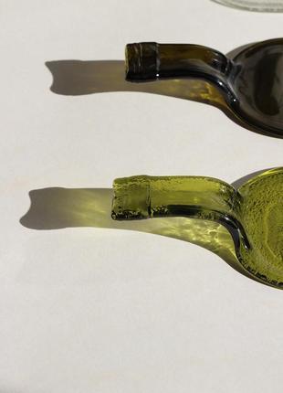 Upcycled flattened wine bottle plate tray with handle for fruits cheese snacks eco home decor5 photo