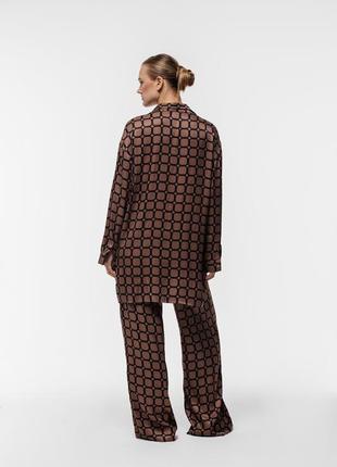 Checkered pants brown3 photo