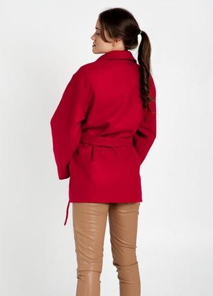 Red coat with belt3 photo