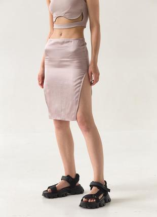 Silk skirt with cuts3 photo