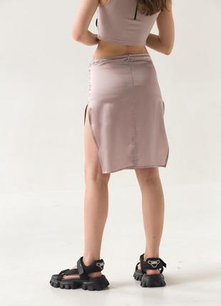 Silk skirt with cuts4 photo