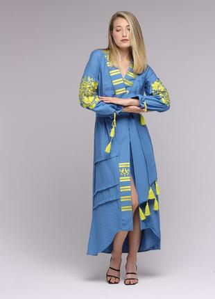 Women's dress "Otamansha" yellow-blue2 photo