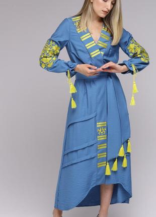Women's dress "Otamansha" yellow-blue4 photo