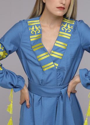 Women's dress "Otamansha" yellow-blue5 photo