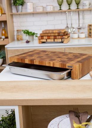Oak cutting board with tray 60*34 cm