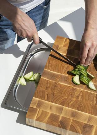Ash cutting board with tray 30*40 cm3 photo
