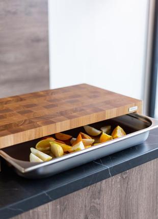 Ash cutting board with tray 60*34 cm4 photo