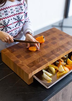 Ash cutting board with tray 60*34 cm6 photo