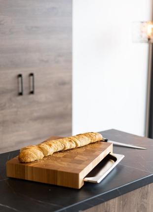 Ash & Oak cutting board with tray 30*40 cm2 photo