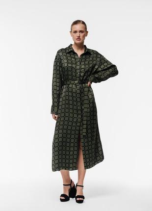 Women's checkered dress-shirt green