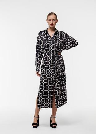 Women's checkered dress-shirt black1 photo