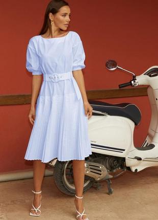 Summer midi dress with a pleated skirt gepur2 photo