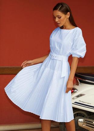 Summer midi dress with a pleated skirt gepur1 photo
