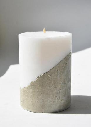 Concrete candle with coconut aroma "Banka". Scented candles. Handmade candle.