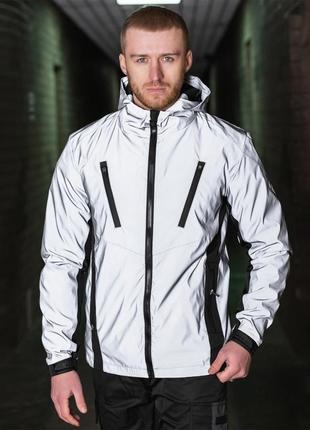 Reflective windbreaker BEZET Illuminate/black