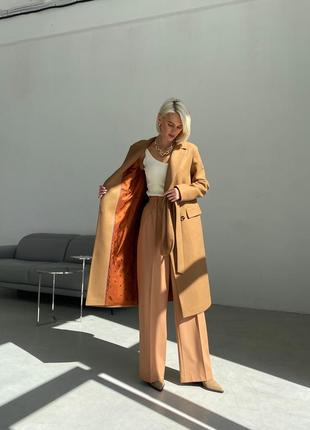 Camel fitted wool coat2 photo